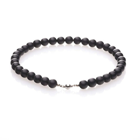Schungit Halskette 42cm 12mm