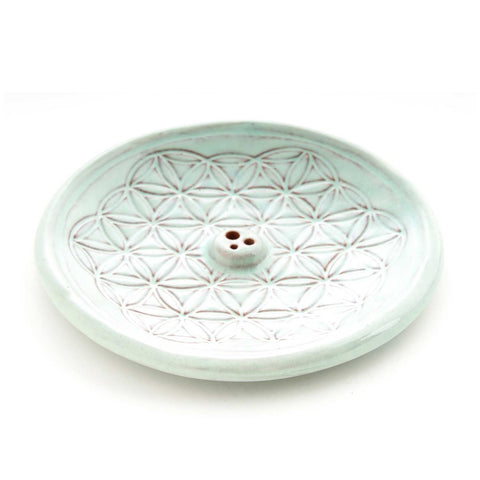 Raeucherstaebchenhalter Blume des Lebens Tuerkis