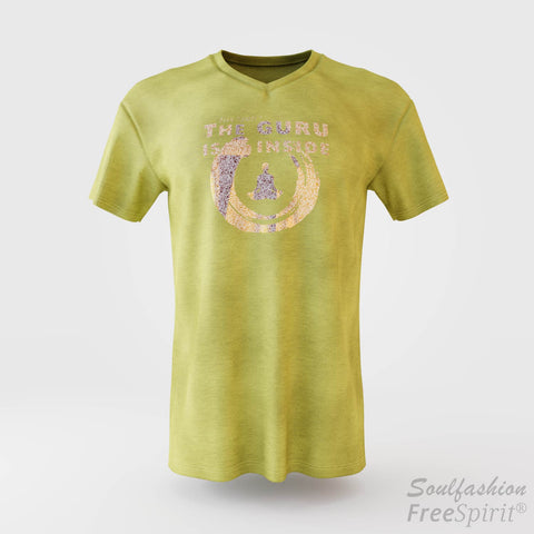The guru is inside - Soulfashion - Free Spirit - Shirt - Herren - Gold - Light Yellow