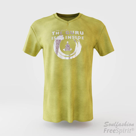 The guru is inside - Soulfashion - Free Spirit - Shirt - Herren - Silber - Yellow