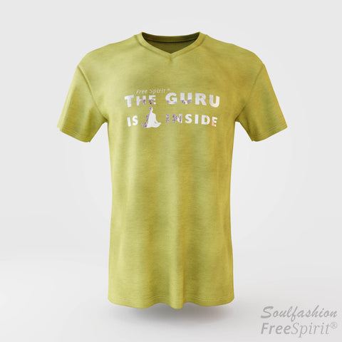 The guru is inside - Soulfashion - Free Spirit - Shirt - Herren - Silber - Light Yellow