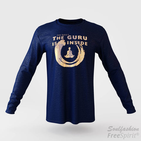 The guru is inside - Soulfashion - Free Spirit - Longsleeve-Shirt - Herren - Gold - Navy