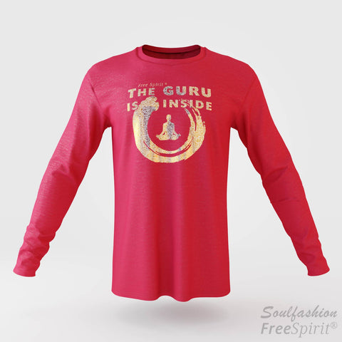 The guru is inside - Soulfashion - Free Spirit - Longsleeve-Shirt - Herren - Gold - Red