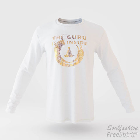 The guru is inside - Soulfashion - Free Spirit - Longsleeve-Shirt - Herren - Gold - White