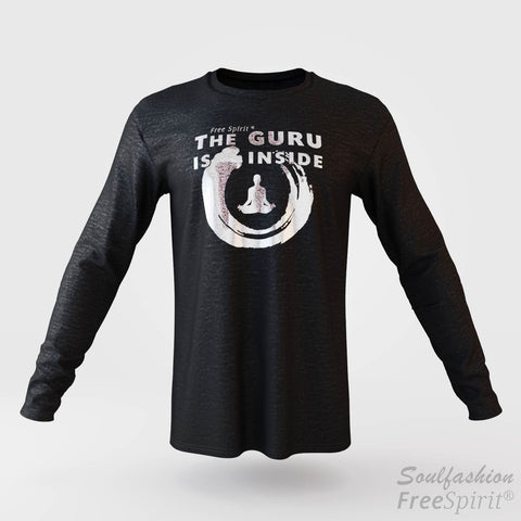 The guru is inside - Soulfashion - Free Spirit - Longsleeve-Shirt - Herren - Silber - Black