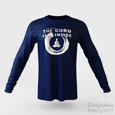 The guru is inside - Soulfashion - Free Spirit - Longsleeve-Shirt - Herren - Silber - Navy