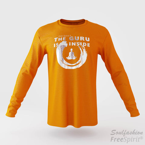 The guru is inside - Soulfashion - Free Spirit - Longsleeve-Shirt - Herren - Silber - Orange