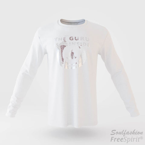 The guru is inside - Soulfashion - Free Spirit - Longsleeve-Shirt - Herren - Silber - White