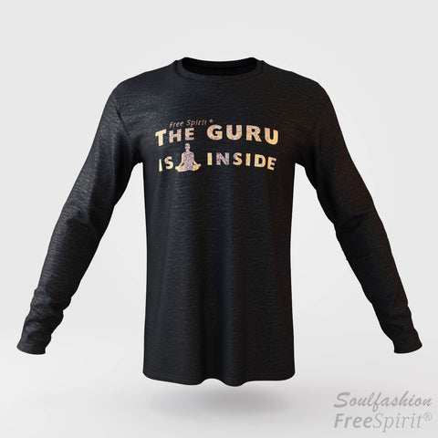 The guru is inside - Soulfashion - Free Spirit - Longsleeve-Shirt - Herren - Gold - Black