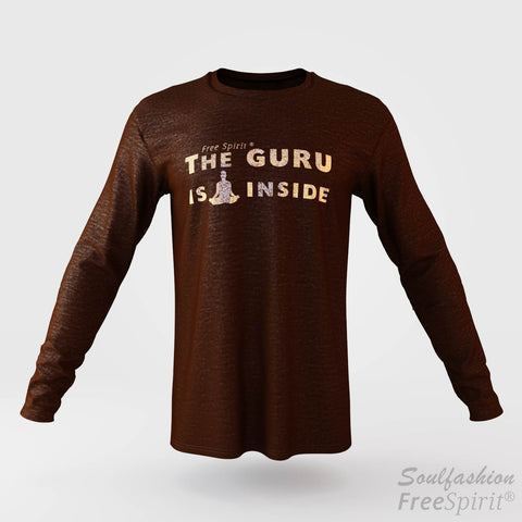 The guru is inside - Soulfashion - Free Spirit - Longsleeve-Shirt - Herren - Gold - Chocolate