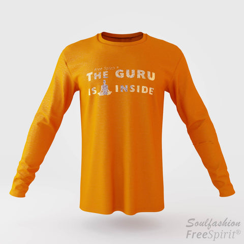The guru is inside - Soulfashion - Free Spirit - Longsleeve-Shirt - Herren - Gold - Orange