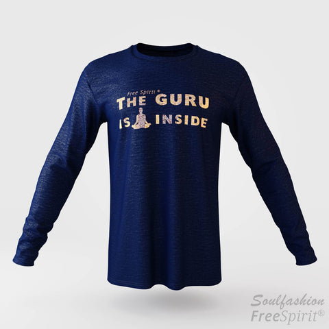 The guru is inside - Soulfashion - Free Spirit - Longsleeve-Shirt - Herren - Gold - Navy