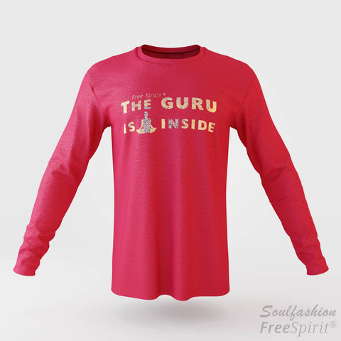 The guru is inside - Soulfashion - Free Spirit - Longsleeve-Shirt - Herren - Gold - Red