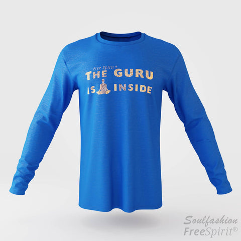 The guru is inside - Soulfashion - Free Spirit - Longsleeve-Shirt - Herren - Gold - Tropical Blue