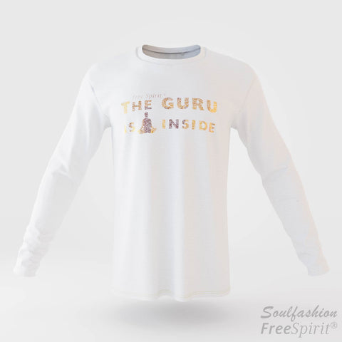 The guru is inside - Soulfashion - Free Spirit - Longsleeve-Shirt - Herren - Gold - White