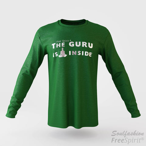 The guru is inside - Soulfashion - Free Spirit - Longsleeve-Shirt - Herren - Silber - Kelly Green