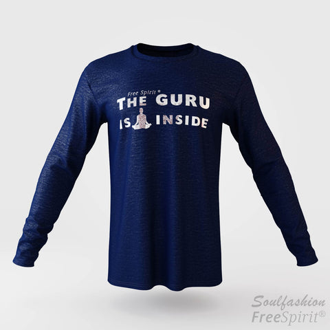 The guru is inside - Soulfashion - Free Spirit - Longsleeve-Shirt - Herren - Silber - Navy
