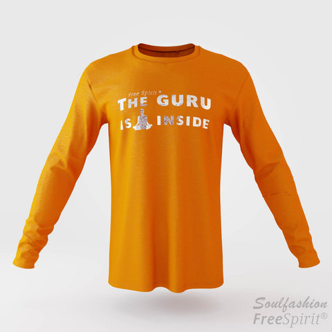 The guru is inside - Soulfashion - Free Spirit - Longsleeve-Shirt - Herren - Silber - Orange