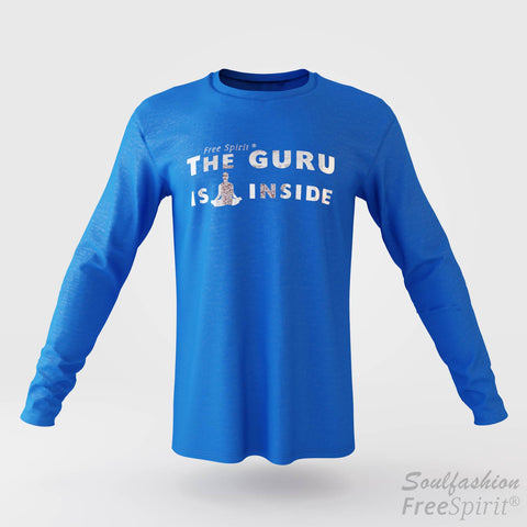 The guru is inside - Soulfashion - Free Spirit - Longsleeve-Shirt - Herren - Silber - Tropical Blue
