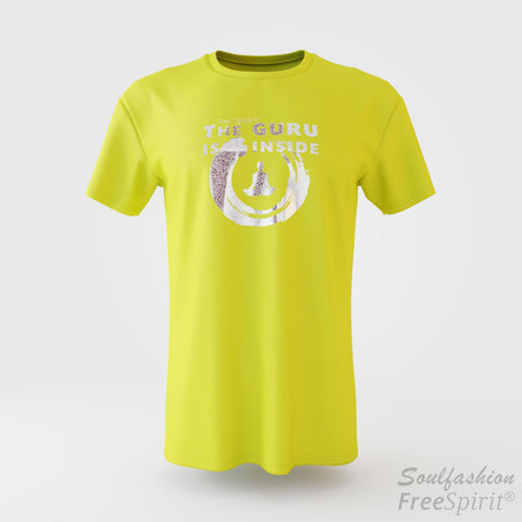 The guru is inside - Soulfashion - Free Spirit - Shirt - Herren - Silber - Yellow