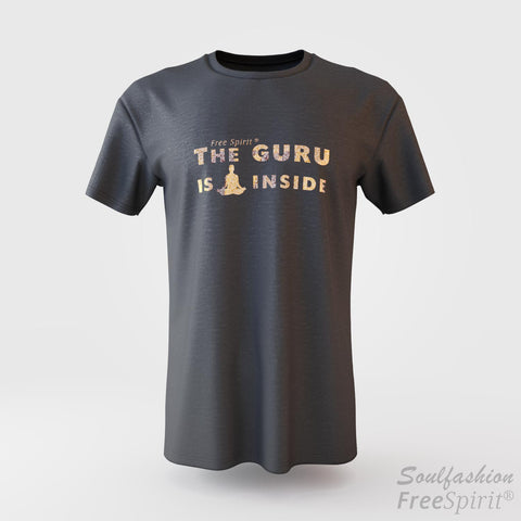The guru is inside - Soulfashion - Free Spirit - Shirt - Herren - Gold - Graphite