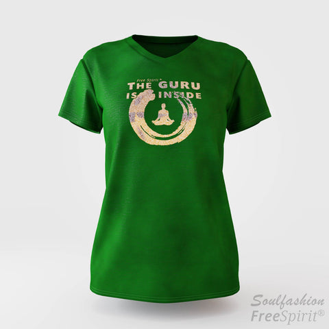 The guru is inside - Soulfashion - Free Spirit - Shirt - Damen - Gold - Fern Green