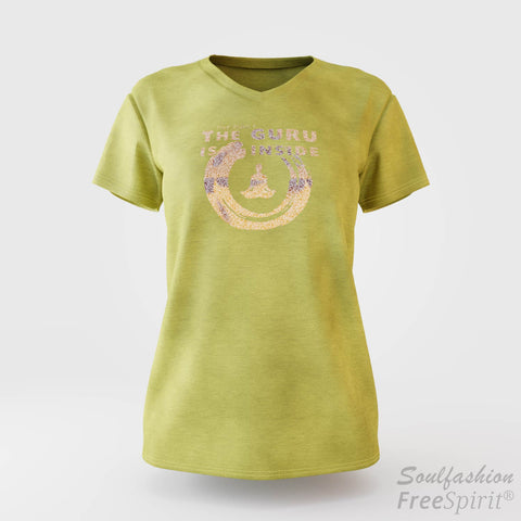 The guru is inside - Soulfashion - Free Spirit - Shirt - Damen - Gold - Light Yellow