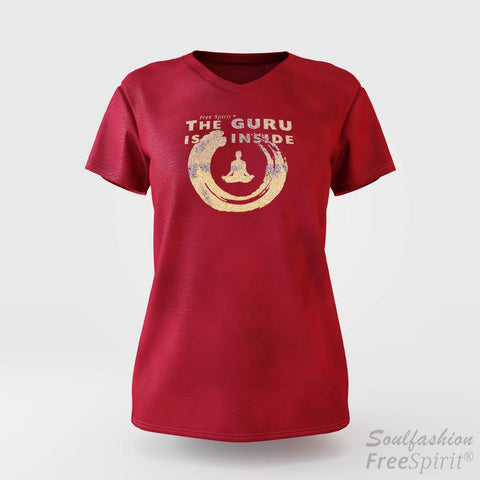 The guru is inside - Soulfashion - Free Spirit - Shirt - Damen - Gold - Red