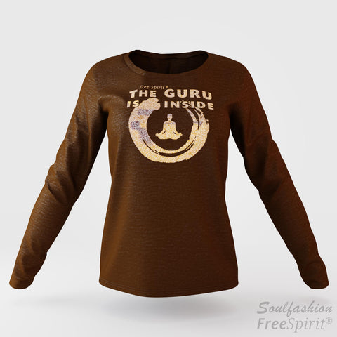 The guru is inside - Soulfashion - Free Spirit - Longsleeve-Shirt - Damen - Gold - Charcoal