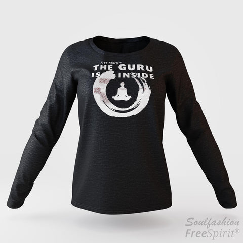 The guru is inside - Soulfashion - Free Spirit - Longsleeve-Shirt - Damen - Silber - Black
