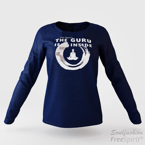 The guru is inside - Soulfashion - Free Spirit - Longsleeve-Shirt - Damen - Silber - Navy