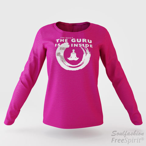 The guru is inside - Soulfashion - Free Spirit - Longsleeve-Shirt - Damen - Silber - Pink