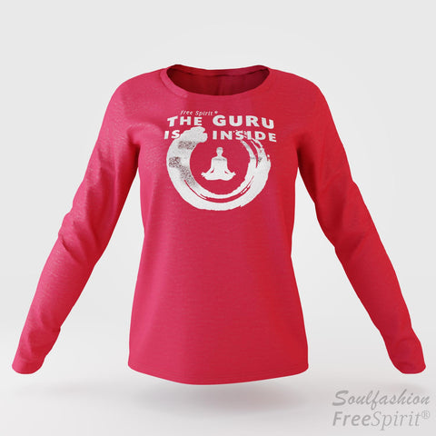The guru is inside - Soulfashion - Free Spirit - Longsleeve-Shirt - Damen - Silber - Red