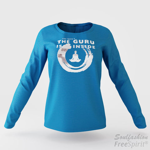 The guru is inside - Soulfashion - Free Spirit - Longsleeve-Shirt - Damen - Silber - Turquoise