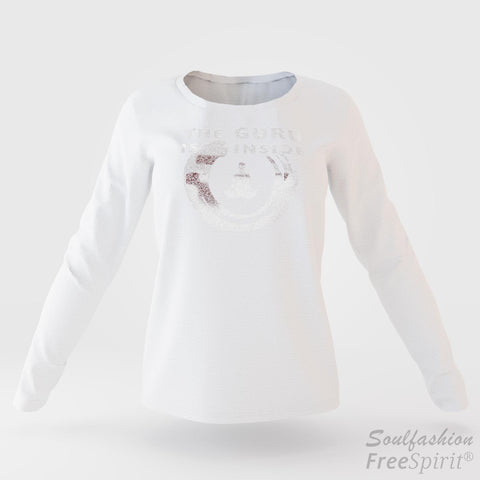 The guru is inside - Soulfashion - Free Spirit - Longsleeve-Shirt - Damen - Silber - White