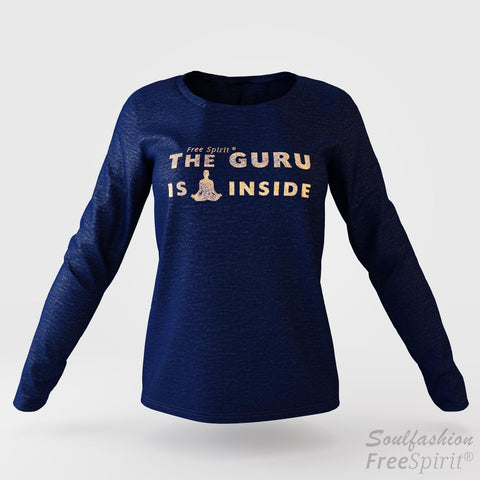 The guru is inside - Soulfashion - Free Spirit - Longsleeve-Shirt - Damen - Gold - Navy