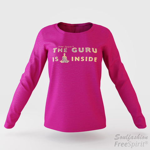 The guru is inside - Soulfashion - Free Spirit - Longsleeve-Shirt - Damen - Gold - Pink