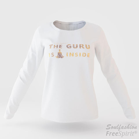 The guru is inside - Soulfashion - Free Spirit - Longsleeve-Shirt - Damen - Gold - White
