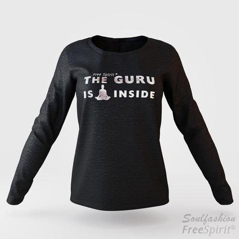 The guru is inside - Soulfashion - Free Spirit - Longsleeve-Shirt - Damen - Silber - Black