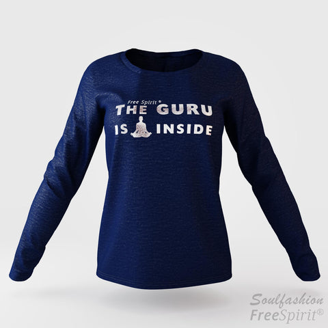 The guru is inside - Soulfashion - Free Spirit - Longsleeve-Shirt - Damen - Silber - Navy