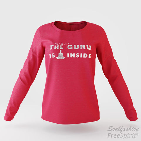 The guru is inside - Soulfashion - Free Spirit - Longsleeve-Shirt - Damen - Silber - Red