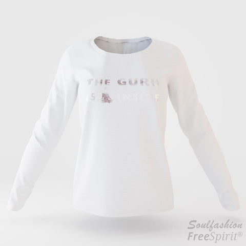 The guru is inside - Soulfashion - Free Spirit - Longsleeve-Shirt - Damen - Silber - White