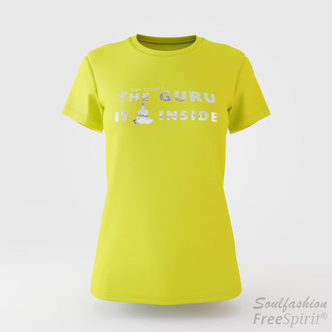 The guru is inside - Soulfashion - Free Spirit - Shirt - Damen - Silber - Yellow
