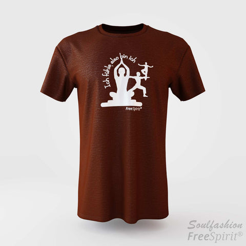 Herren T-Shirt Ich fühle also bin ich - FreeSpirit Shop - brown
