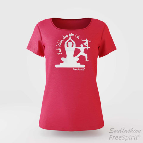 Damen T-Shirt Ich fühle also bin ich - FreeSpirit Shop - red