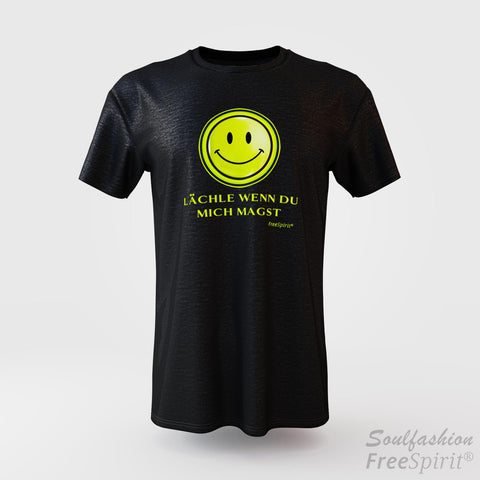Herren T-Shirt - Lächle wenn Du mich magst - FreeSpirit Shop - black
